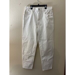 Gap Barrel Jean High Rise White Denim Pants Womens 30 10T Tall 
A964